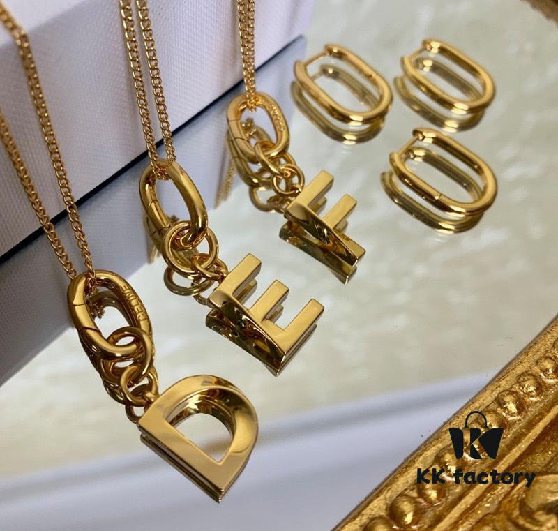 Celine Hot Sale! New Arrival Worldwide First Release! Celine 2021 New Alphabet Earrings and Necklace Multi-Wear Design