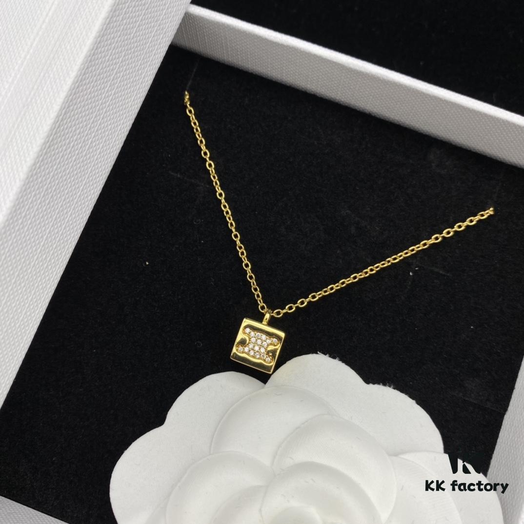 Celine New Classic Diamond-Encrusted Elegant Necklace