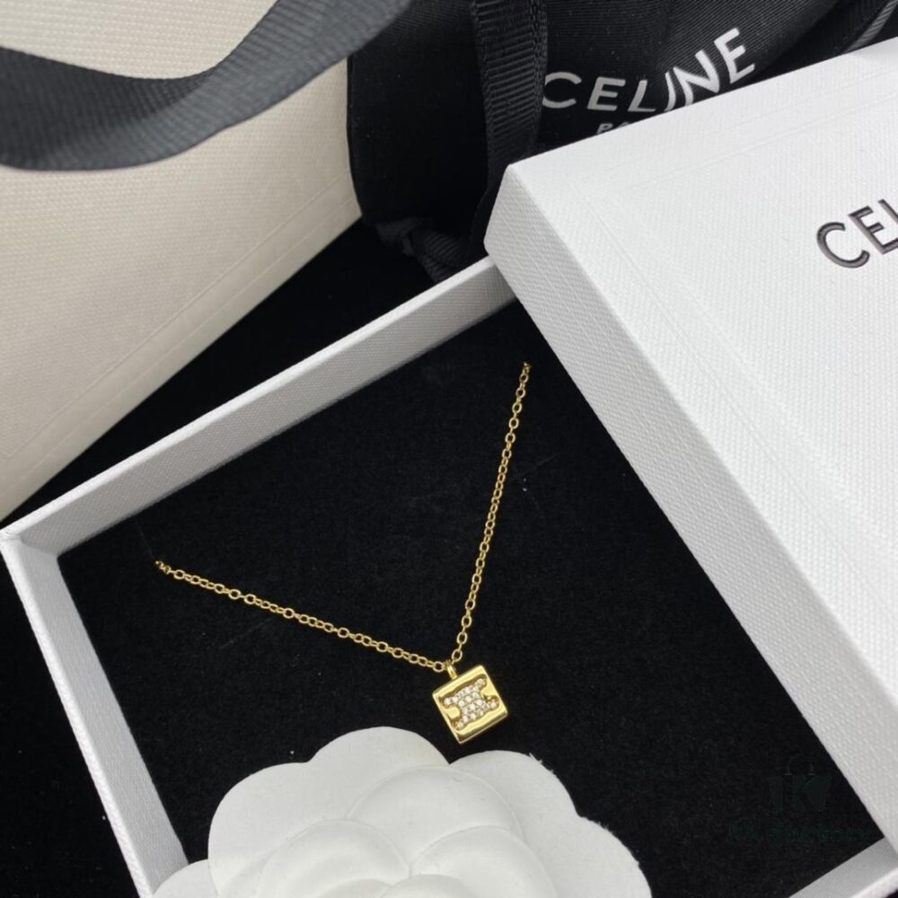 Celine New Classic Diamond-Encrusted Elegant Necklace
