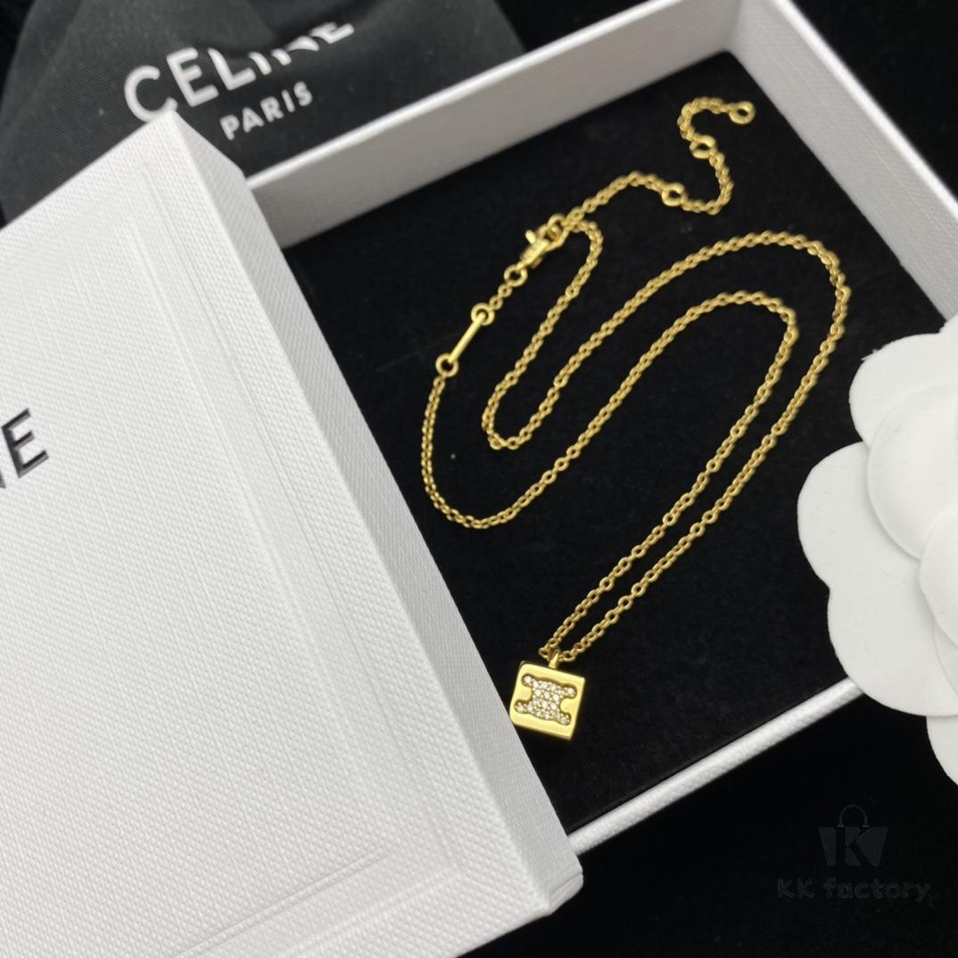 Celine New Classic Diamond-Encrusted Elegant Necklace
