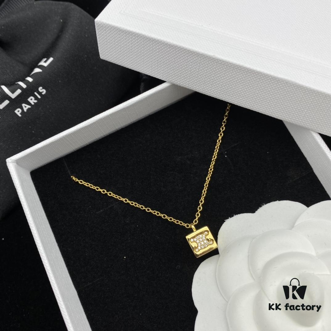 Celine New Classic Diamond-Encrusted Elegant Necklace