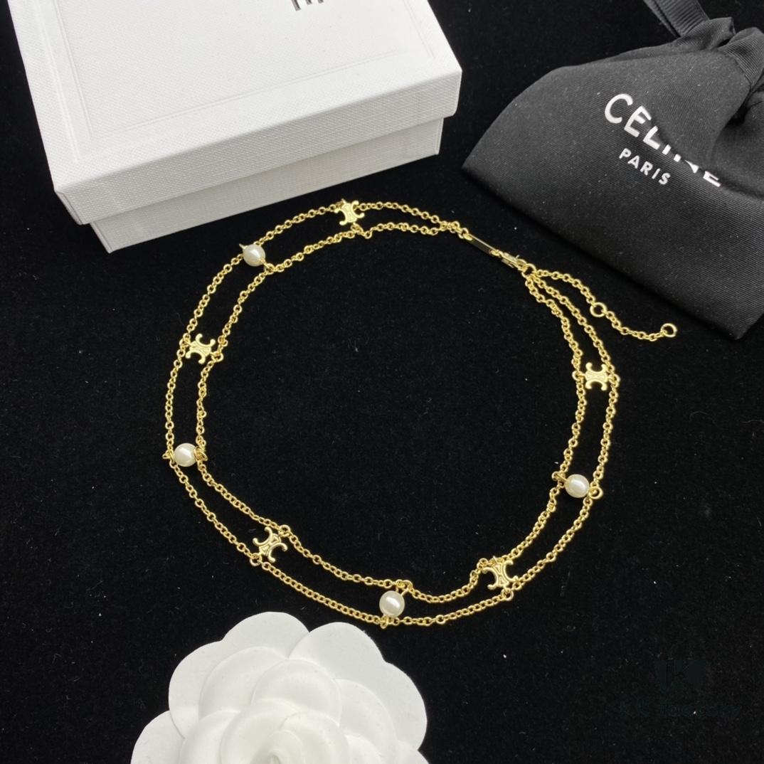 CELINE New Classic Pearl Elegant Necklace and Bracelet