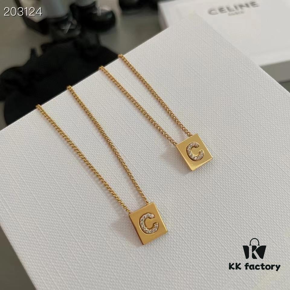 Celine 21 Limited Edition Rhinestone Letter Necklace