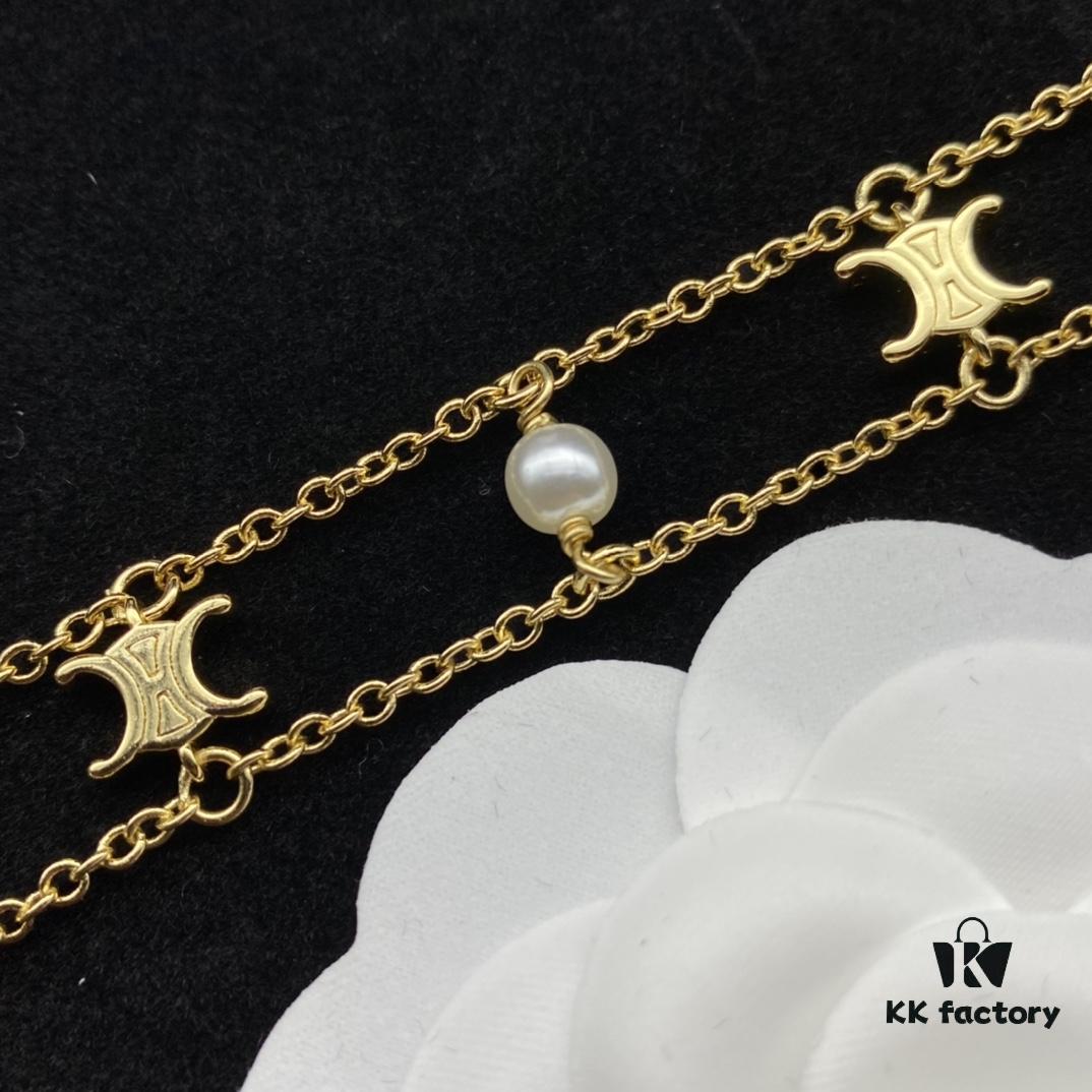 CELINE New Classic Pearl Elegant Necklace and Bracelet