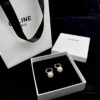CELINE New Model Pearl Hoop Stud Earrings
