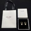 CELINE New Model Pearl Hoop Stud Earrings