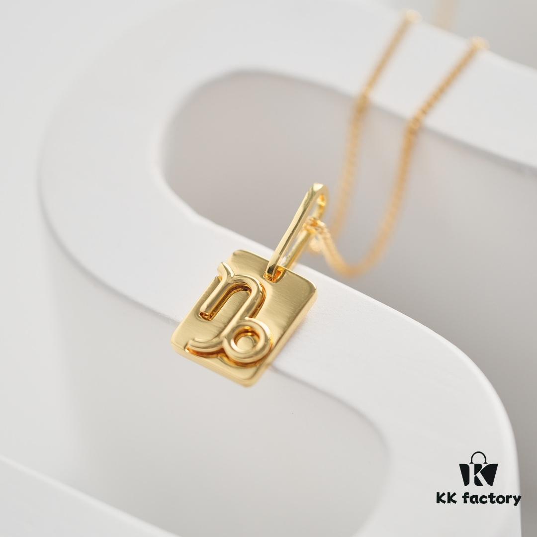 Celine12 Zodiac Necklace, Highly Popular with Unique Constellation Relief Design, Made of Gold-Plated Copper Giving a Vintage and Mysterious Look
