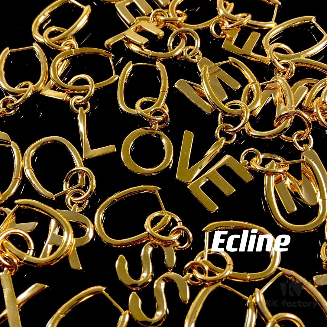 Celine Letter Earrings, Consistent ZP Material! 26 Letters, Authentic Craftsmanship, Thick Gold Plating!