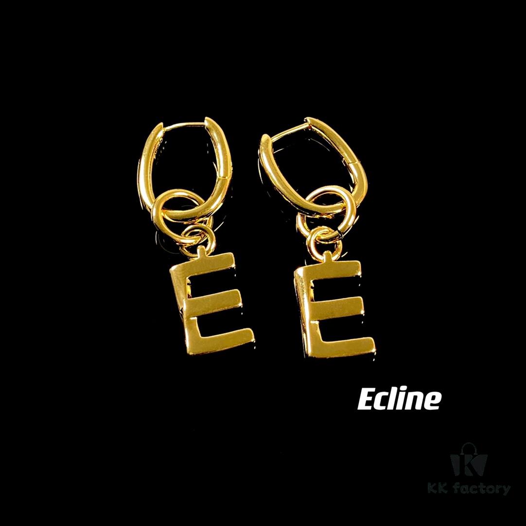 Celine Letter Earrings, ZP-Consistent Material! 26 Letters, Authentic Craftsmanship, Thick Gold Plating!