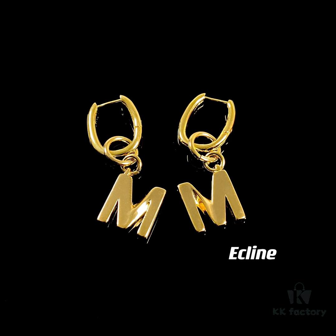 Celine Letter Earrings, ZP-Consistent Material! 26 Letters, Authentic Craftsmanship, Thick Gold Plating!