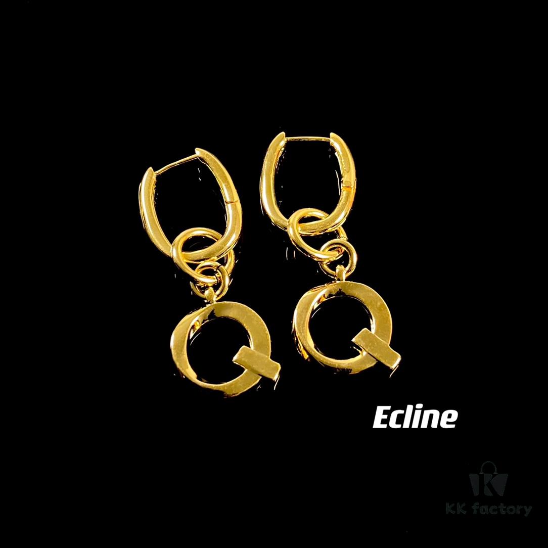 Celine Letter Earrings, ZP-Consistent Material! 26 Letters, Authentic Craftsmanship, Thick Gold Plating!