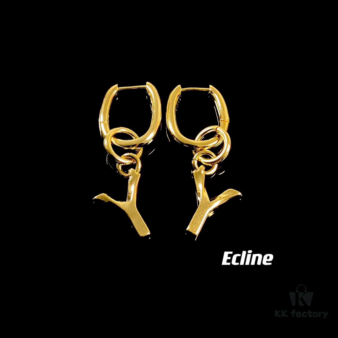 Celine Letter Earrings, Consistent ZP Material! 26 Letters, Authentic Craftsmanship, Thick Gold Plating!
