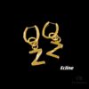 Celine Letter Earrings, Consistent ZP Material! 26 Letters, Authentic Craftsmanship, Thick Gold Plating!
