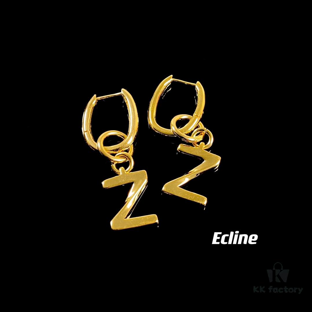 Celine Letter Earrings, Consistent ZP Material! 26 Letters, Authentic Craftsmanship, Thick Gold Plating!