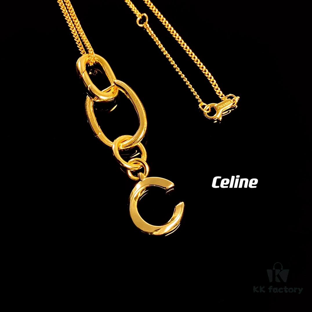 Celine Letter Necklace, Consistent ZP Material! Meaningful Jewelry to Wear the Important Names Close to You 💗 26 Letters Available, Precise Craftsmanship, Thick Gold Plating, Versatile Everyday Essential with High Wearability – A Must-Have for Everyone!