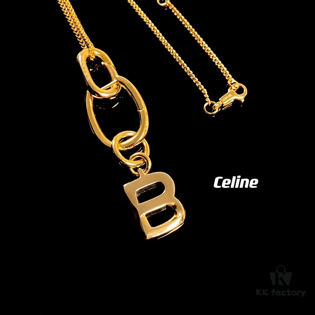 Celine Letter Necklace, Consistent ZP Material! Meaningful Jewelry to Wear the Important Names Close to You 💗 26 Letters Available, Precise Craftsmanship, Thick Gold Plating, Versatile Everyday Essential with High Wearability – A Must-Have for Everyone!