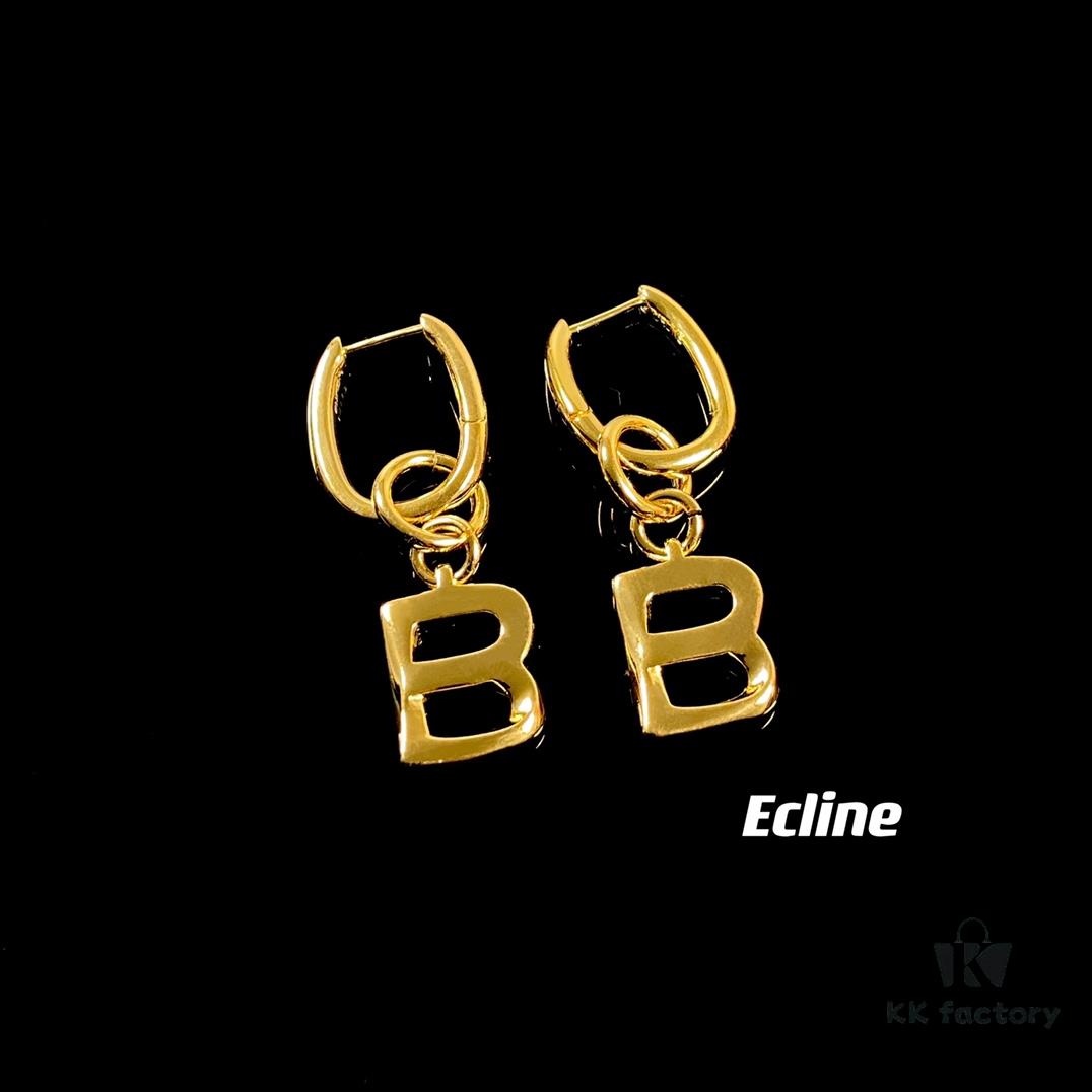 Celine Letter Earrings, ZP-Consistent Material! 26 Letters, Authentic Craftsmanship, Thick Gold Plating!