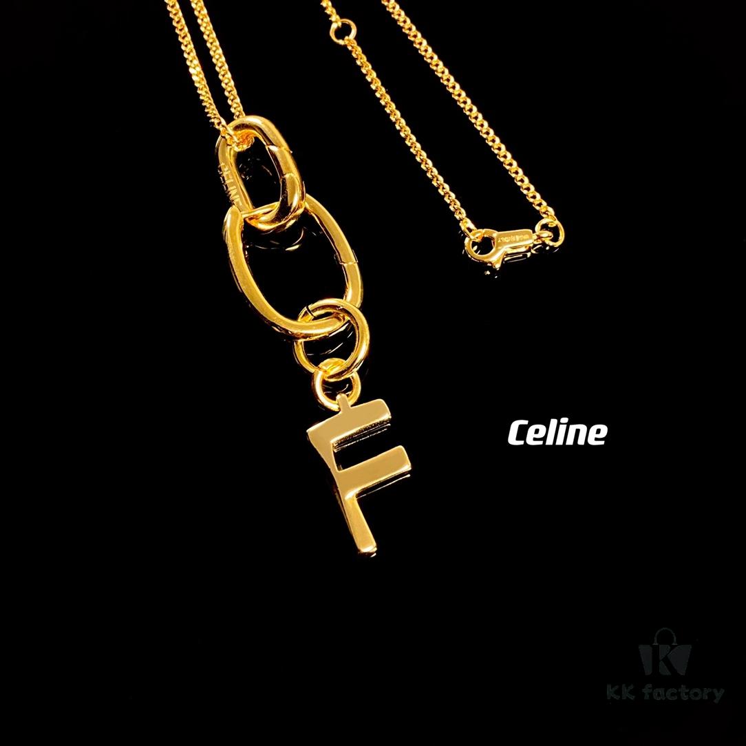 Celine Letter Necklace, Consistent ZP Material! Meaningful Jewelry to Wear the Important Names Close to You 💗 26 Letters Available, Precise Craftsmanship, Thick Gold Plating, Versatile Everyday Essential with High Wearability – A Must-Have for Everyone!