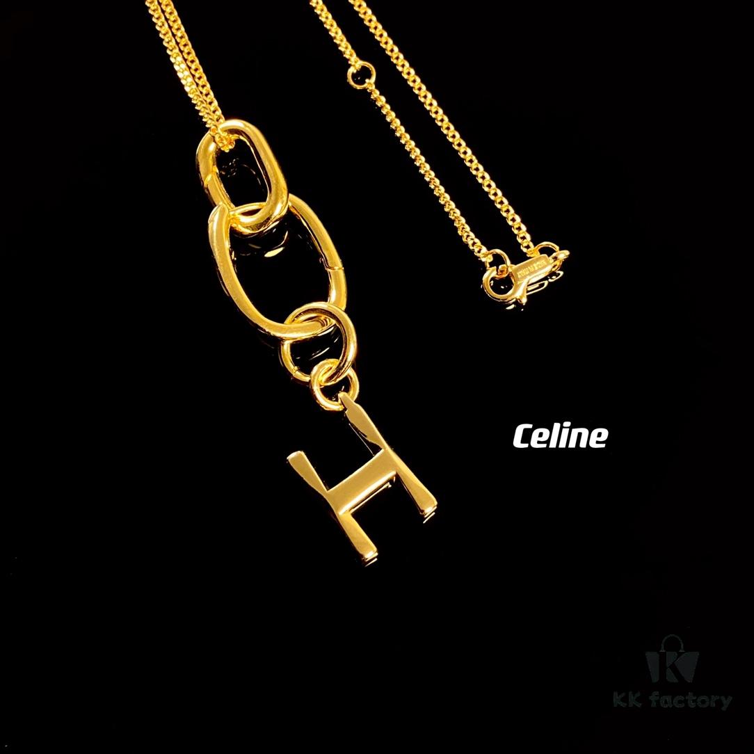 Celine Letter Necklace, Consistent ZP Material! Meaningful Jewelry to Wear the Important Names Close to You 💗 26 Letters Available, Precise Craftsmanship, Thick Gold Plating, Versatile Everyday Essential with High Wearability – A Must-Have for Everyone!