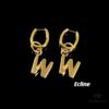 Celine Letter Earrings, Consistent ZP Material! 26 Letters, Authentic Craftsmanship, Thick Gold Plating!