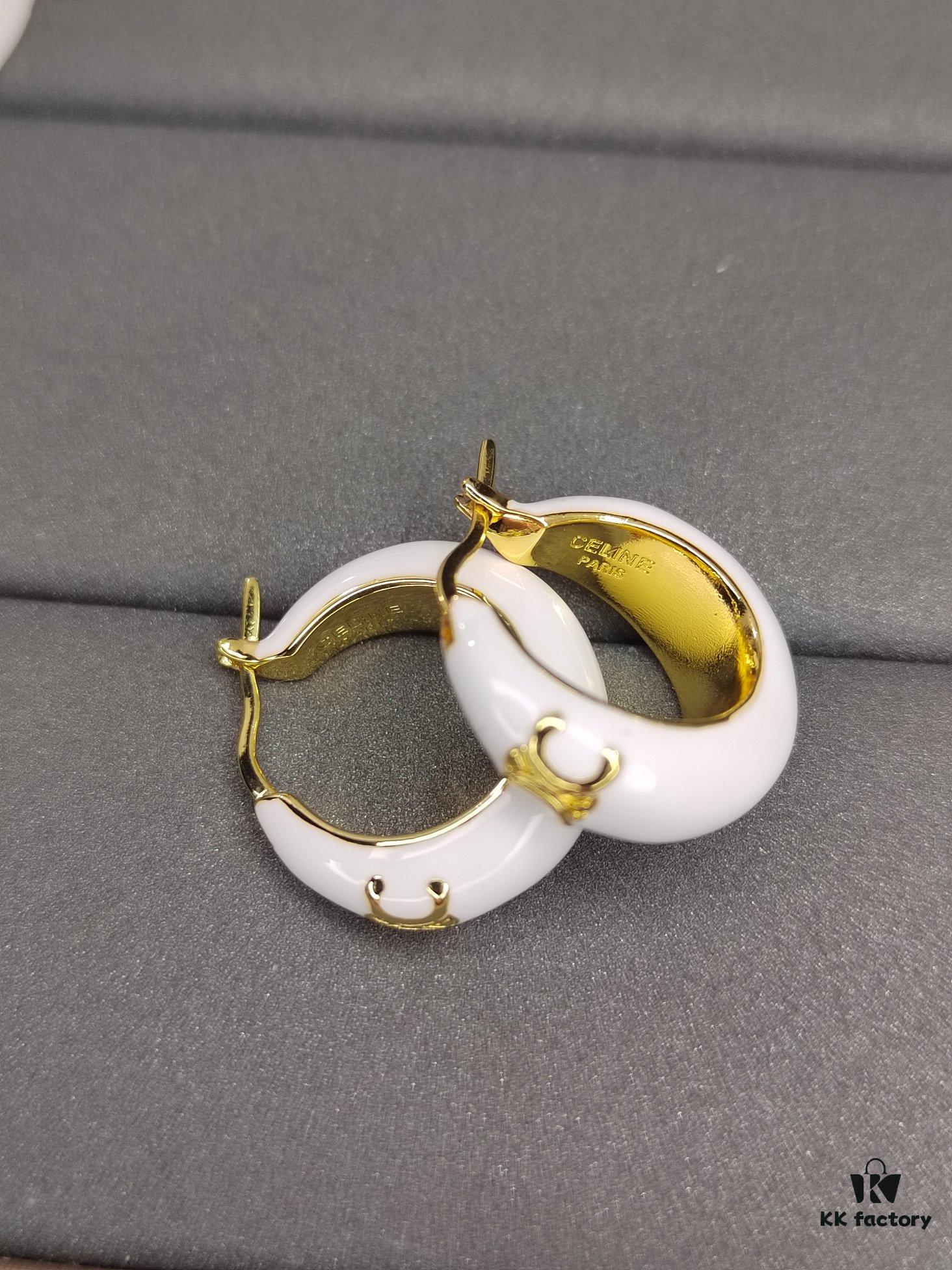 Celine New Arrival White Drip Earrings