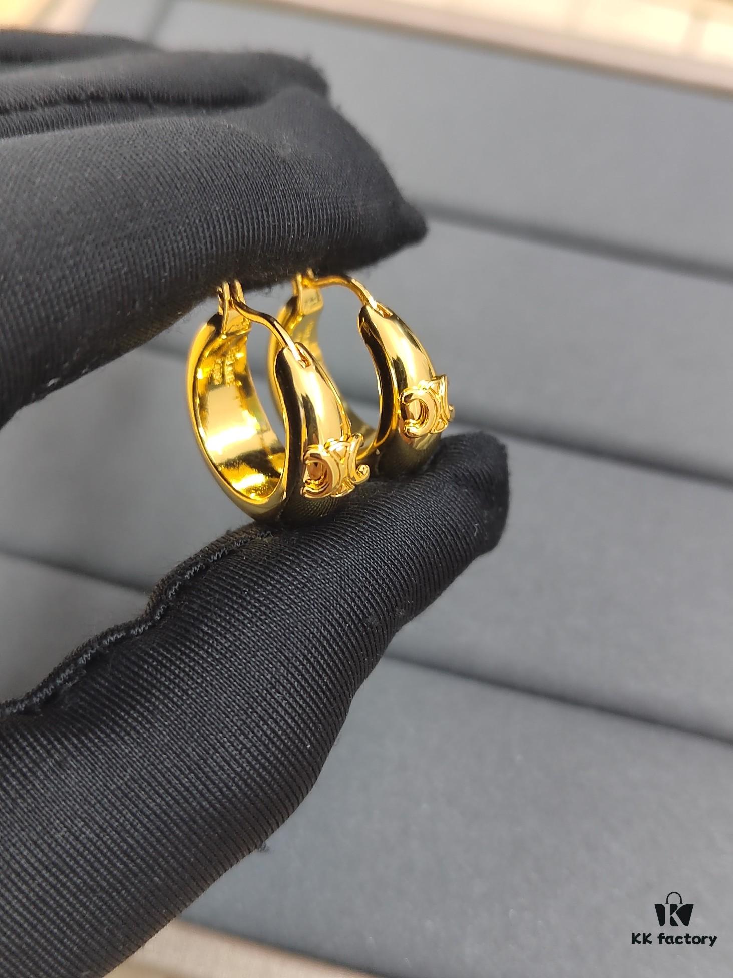 Celine New Arrival Gold Earrings ZP Brass Material