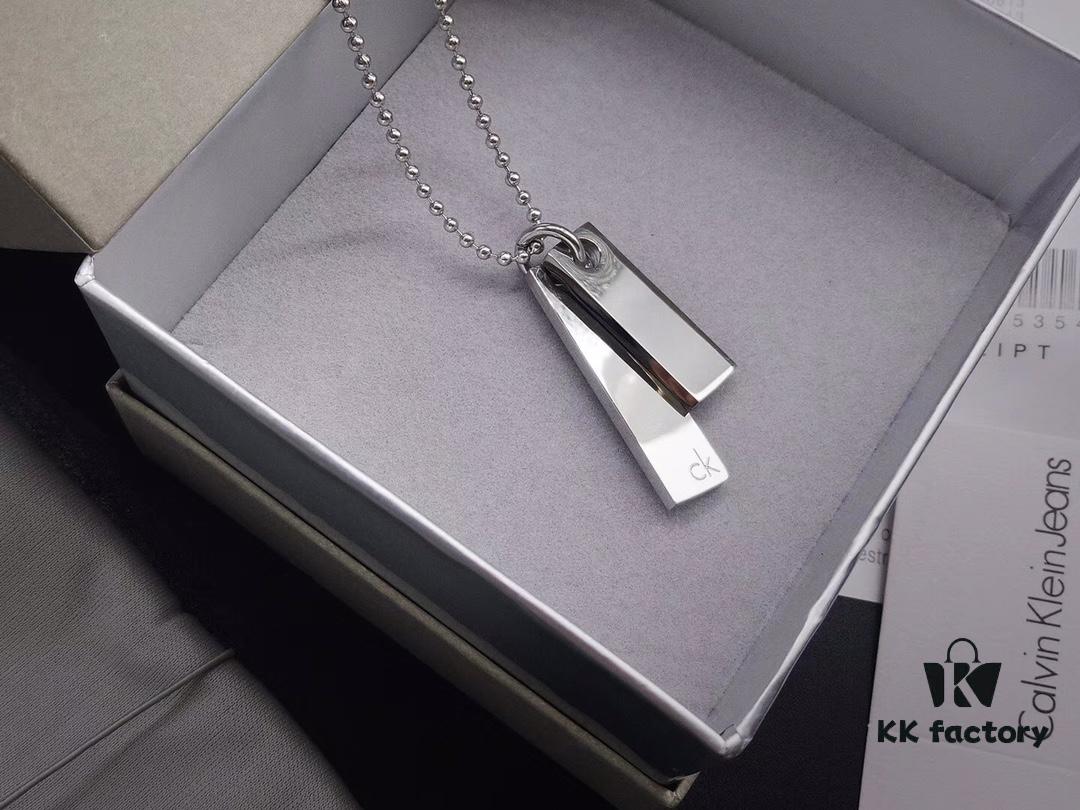 CK Men's/Couples Similar Military Tag Minimalist and Elegant, a Great Gift for Boyfriend or as Couples Necklace, Easy to Match with Outfits