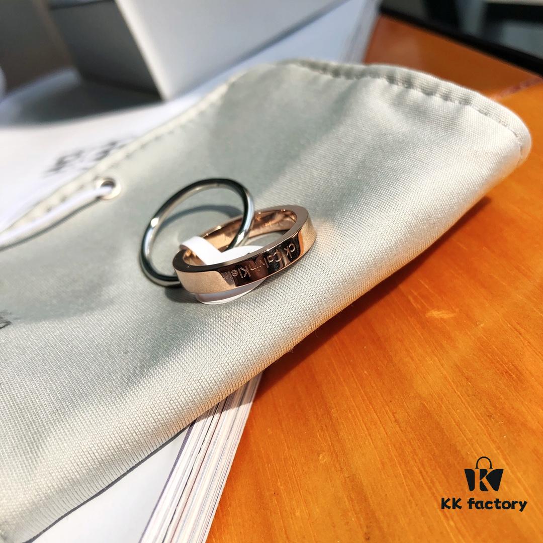 New CK Couple Rings from Original Factory CNC Precision Carved 316L Titanium Steel Non-Fading Jewelry