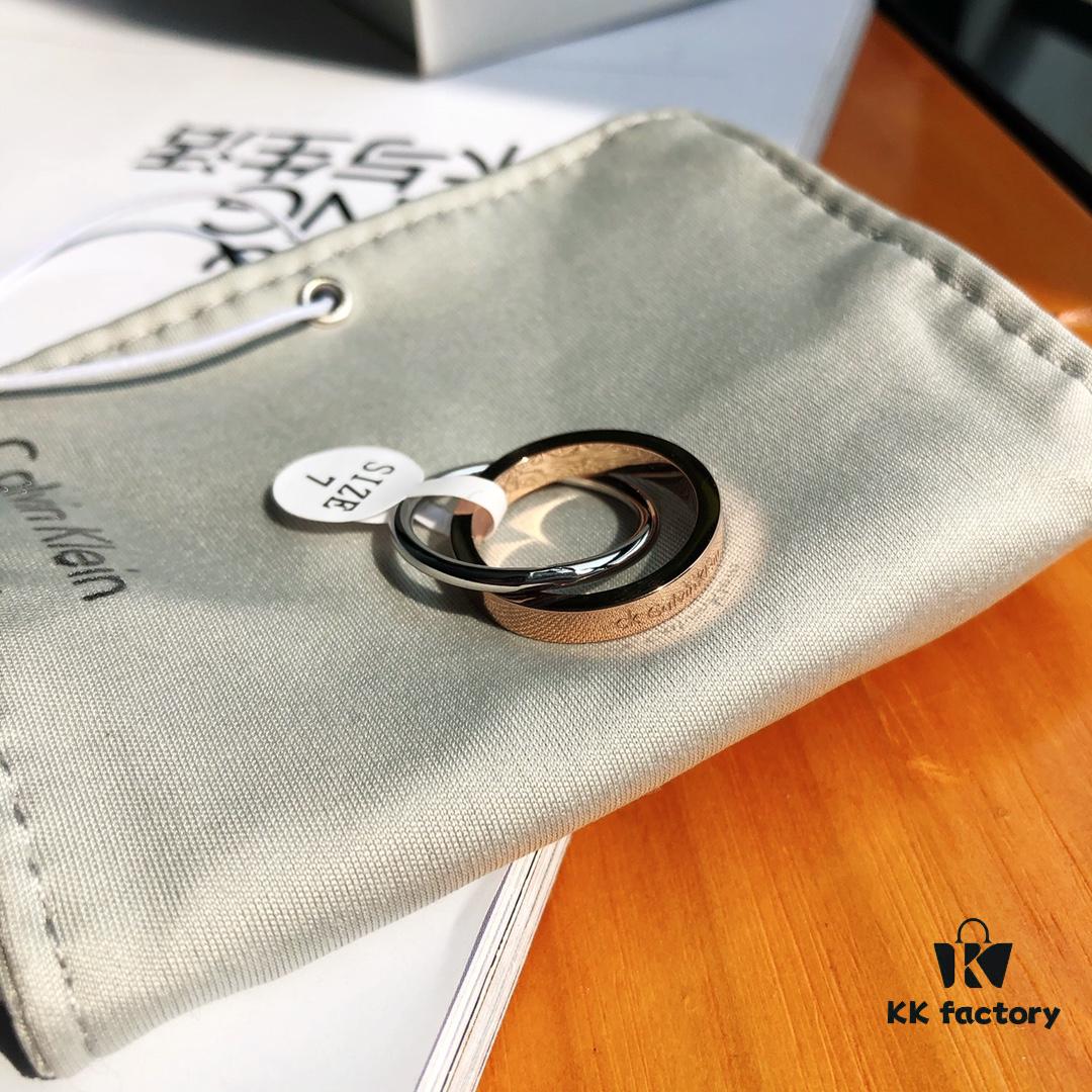 New CK Couple Rings from Original Factory CNC Precision Carved 316L Titanium Steel Non-Fading Jewelry