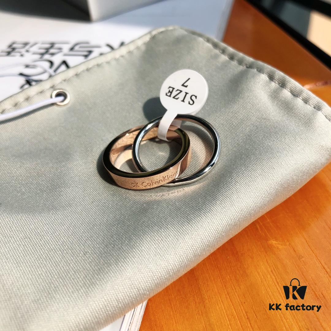 New CK Couple Rings from Original Factory CNC Precision Carved 316L Titanium Steel Non-Fading Jewelry