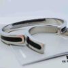 CK Couple Special: CK Couple Open Bangle Bracelet, Black Steel 316, Guaranteed Authentic, Women's Inner Circumference 16.5cm, Men's Inner Circumference 17.5cm