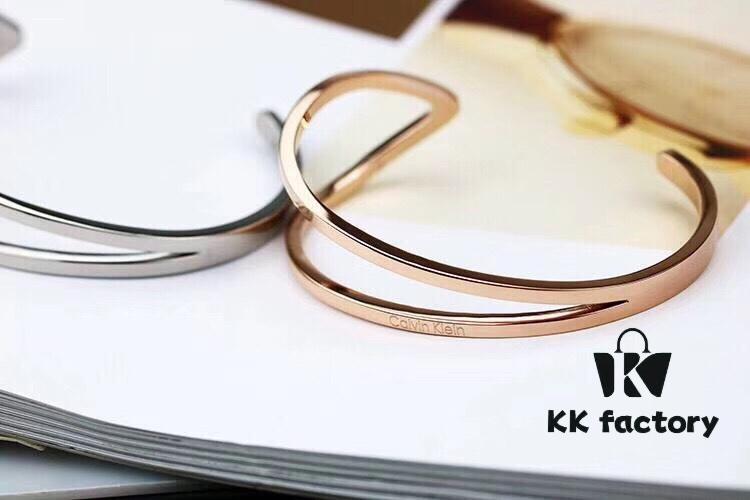 CK Couple Special: CK Outline Series Bracelet, Couple and Bestie Style, Silver and Rose Gold in Stock, Vacuum Plated