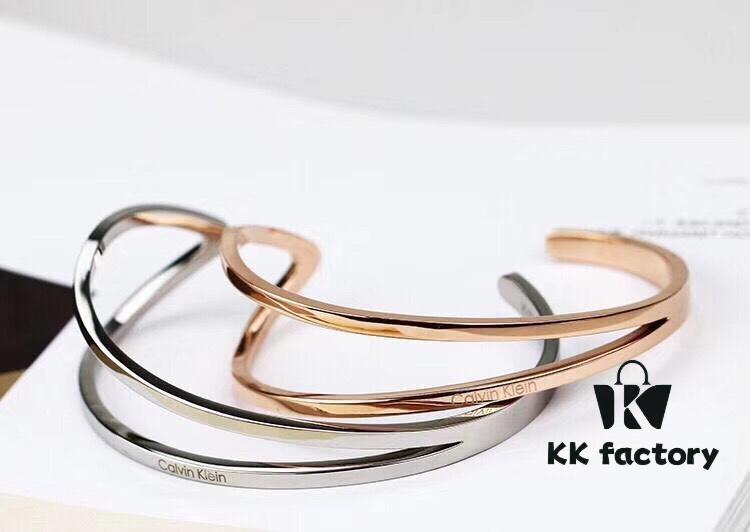 CK Couple Special: CK Outline Series Bracelet, Couple and Bestie Style, Silver and Rose Gold in Stock, Vacuum Plated