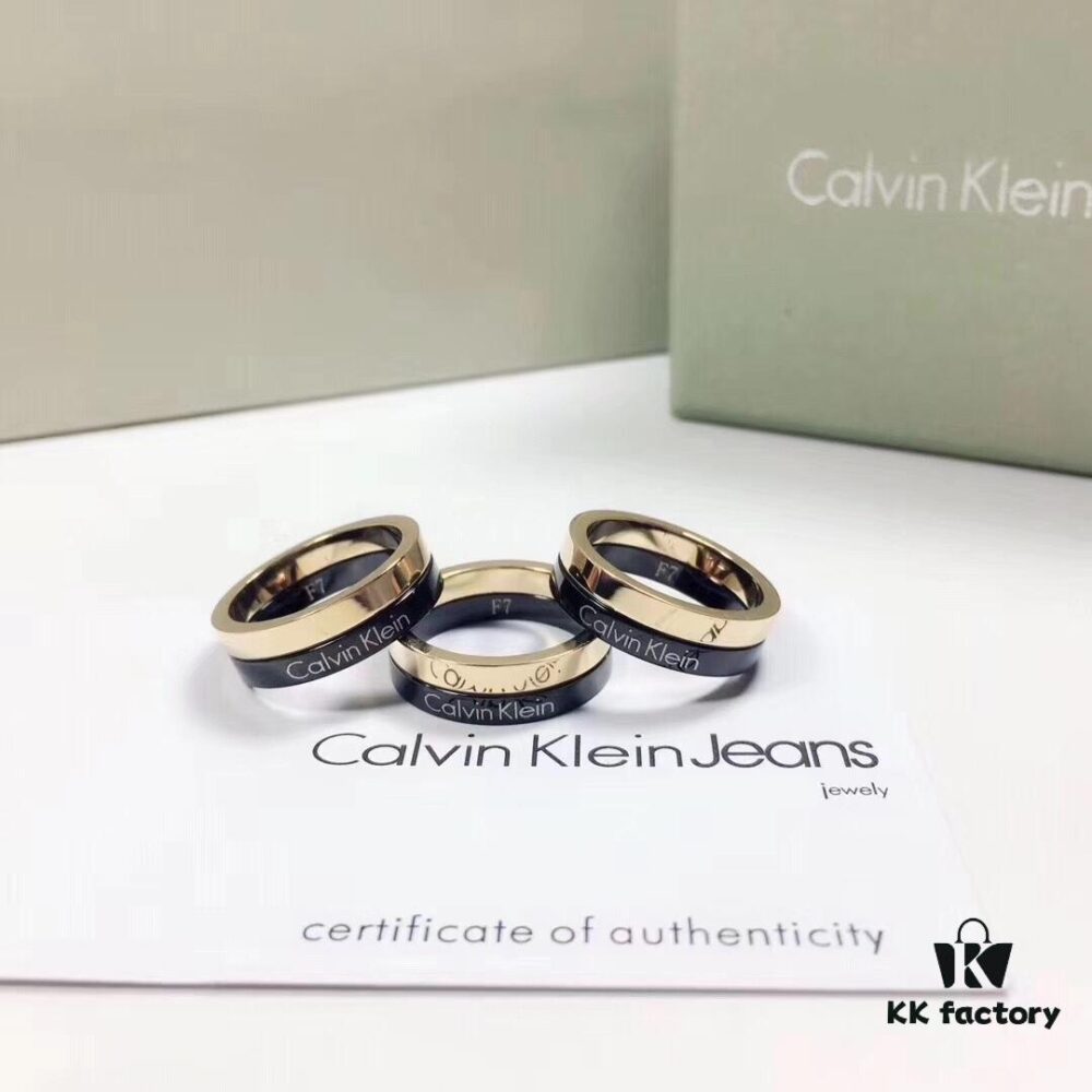 CK Couple Special: CK Black Gold Inlaid Ring, CNC Precision Carved, Vacuum Electroplated Inside Furnace, Men's and Women's Styles, Couple Ring, US Size 5-10, Titanium Steel Craftsmanship