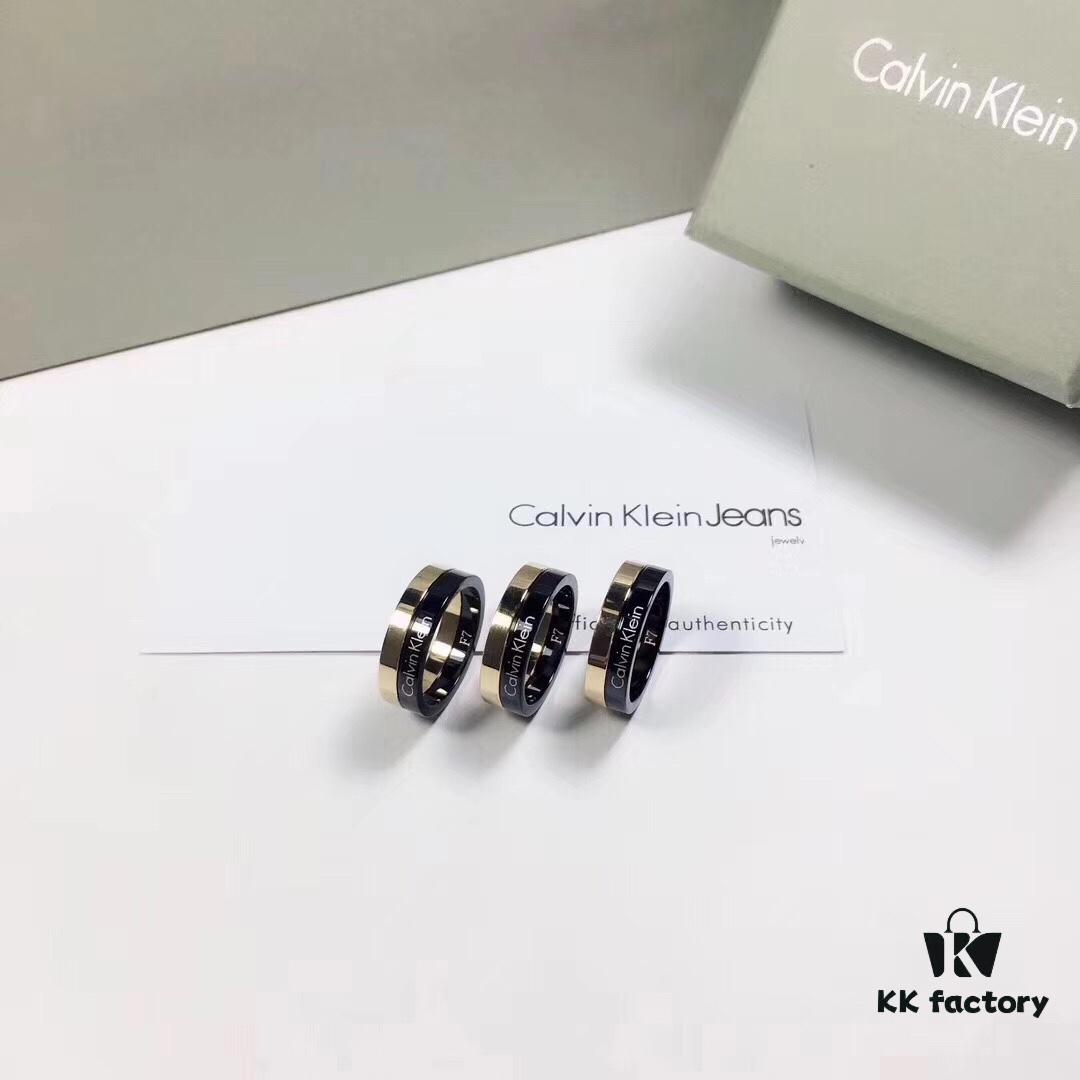CK Couple Special: CK Black Gold Inlaid Ring, CNC Precision Carved, Vacuum Electroplated Inside Furnace, Men's and Women's Styles, Couple Ring, US Size 5-10, Titanium Steel Craftsmanship