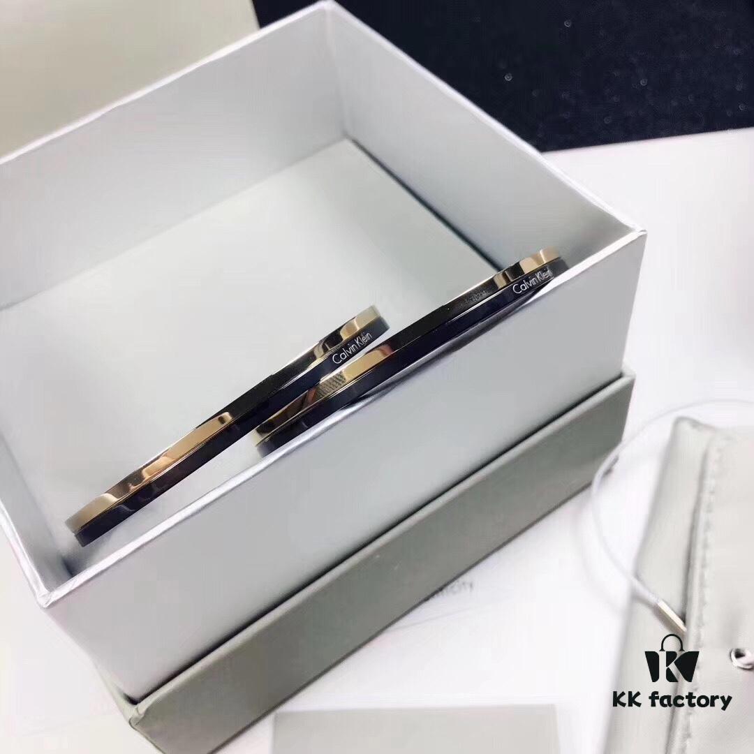 CK Couple Special: CK Black Gold Two-Tone Bracelet with CNC Precision Carving and Vacuum Plating