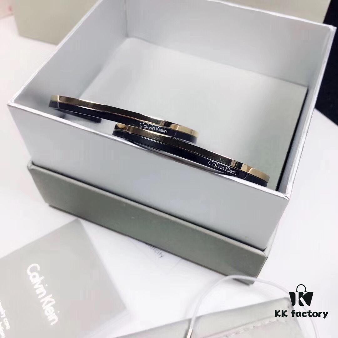 CK Couple Special: CK Black Gold Two-Tone Bracelet with CNC Precision Carving and Vacuum Plating