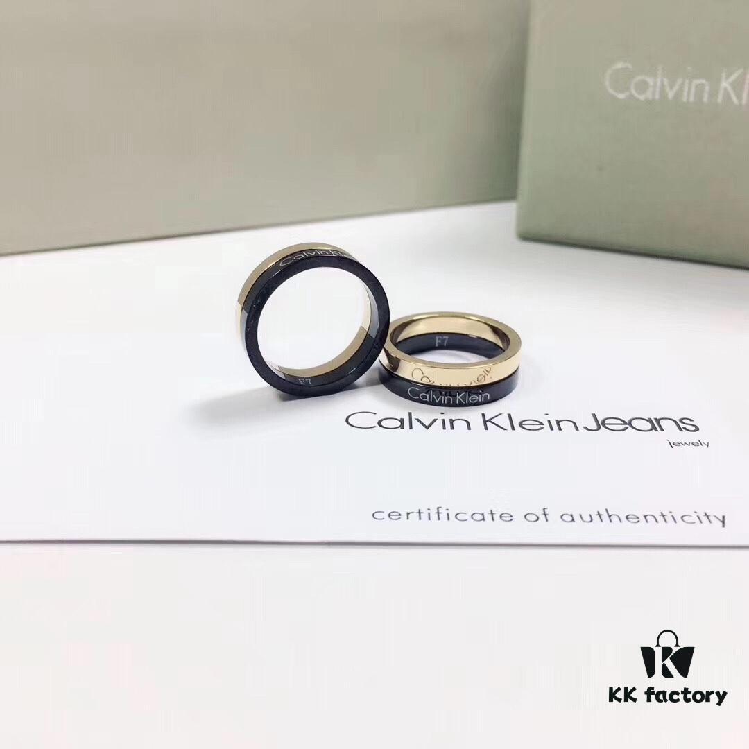CK Couple Special: CK Black Gold Inlaid Ring, CNC Precision Carved, Vacuum Electroplated Inside Furnace, Men's and Women's Styles, Couple Ring, US Size 5-10, Titanium Steel Craftsmanship