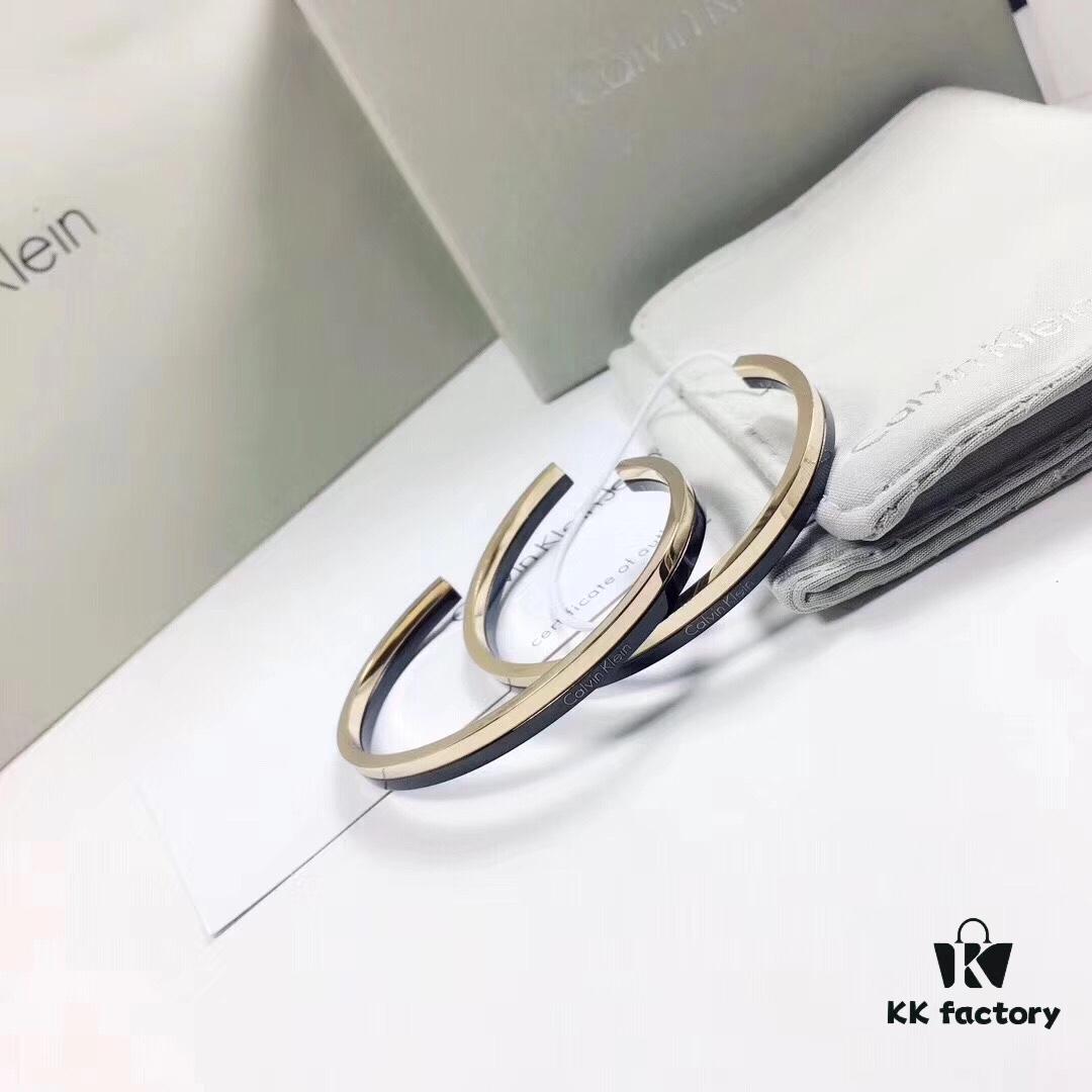 CK Couple Special: CK Black Gold Two-Tone Bracelet with CNC Precision Carving and Vacuum Plating