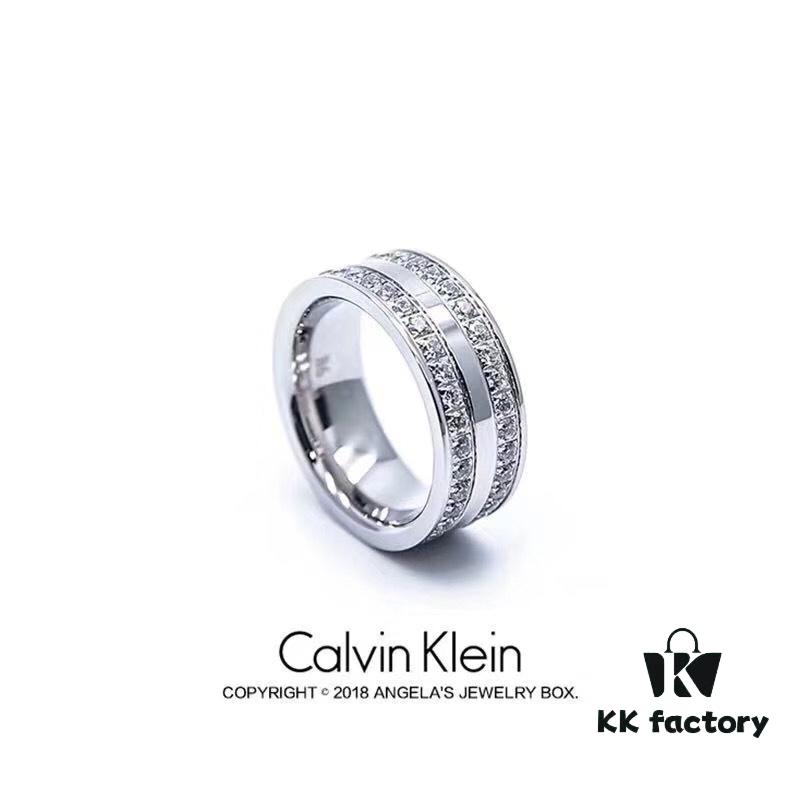 New Arrival Cabinet-Synchronized CK Ring, Titanium Steel Material, Original Logo, High-End Custom Design, Stylish and Affordable