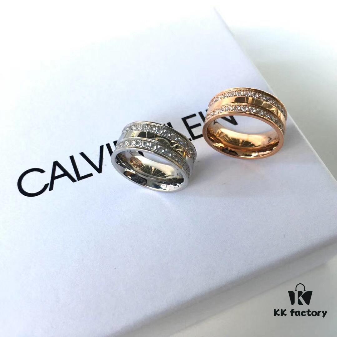 New Arrival Cabinet-Synchronized CK Ring, Titanium Steel Material, Original Logo, High-End Custom Design, Stylish and Affordable