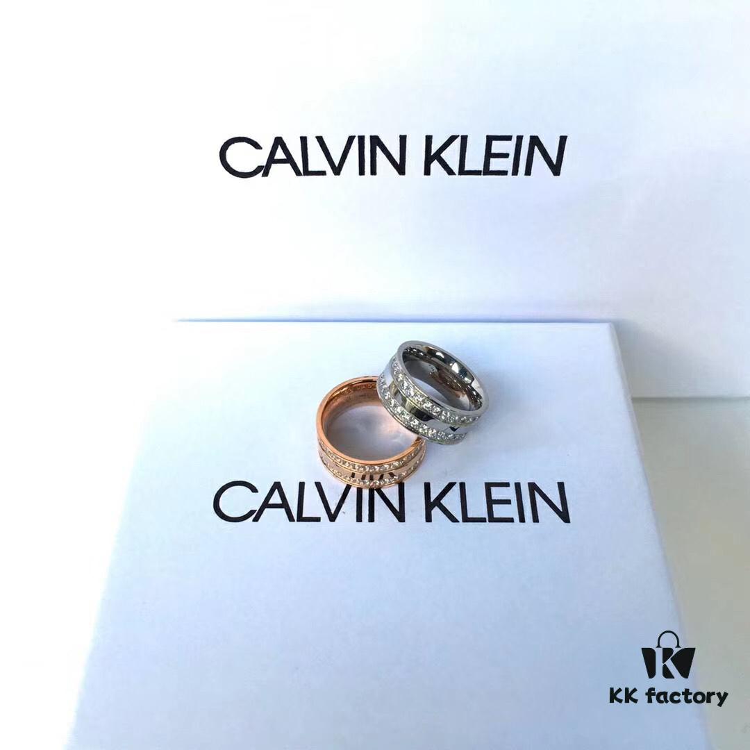 New Arrival Cabinet-Synchronized CK Ring, Titanium Steel Material, Original Logo, High-End Custom Design, Stylish and Affordable