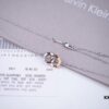 Calvin Klein CK Double Ring Necklace, White Gold and Rose Gold Plated Couple Necklace