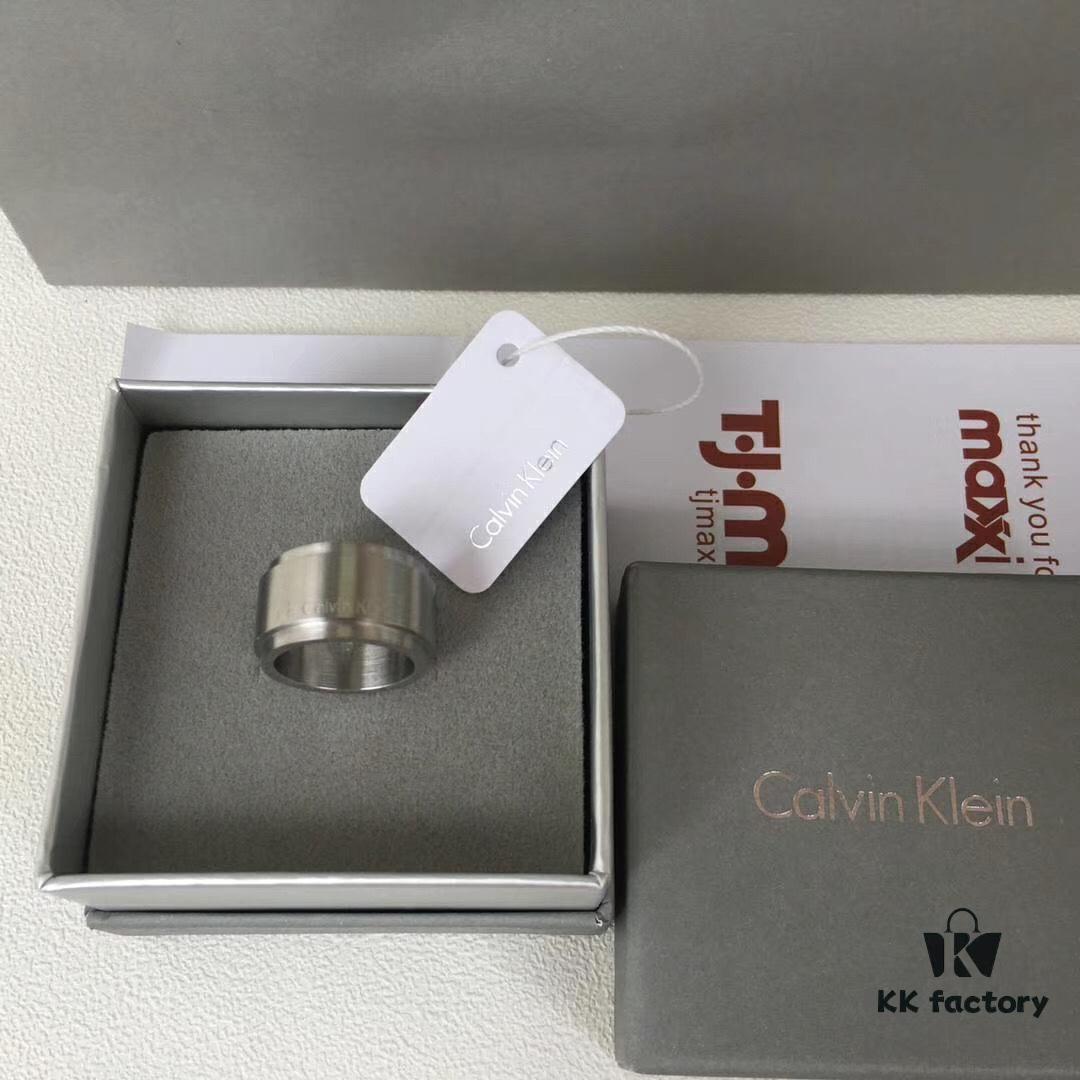 Titanium Steel CK Solid Color Couple Rings, Large Stock Available, Real Photos, CNC Precision Carving, 1:1 Replication, Molded from Authentic Counter Products, Two Colors Available