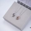Calvin Klein CK Double Ring Necklace, White Gold and Rose Gold Plated Couple Necklace