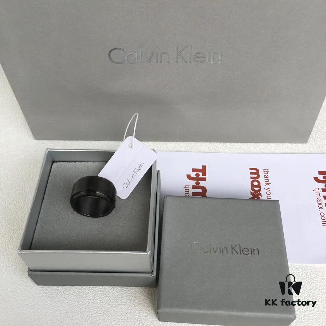 Titanium Steel CK Solid Color Couple Rings, Large Stock Available, Real Photos, CNC Precision Carving, 1:1 Replication, Molded from Authentic Counter Products, Two Colors Available