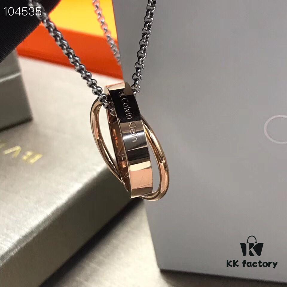 New CK Double Ring Necklace