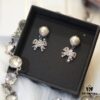 Miu Miu Bow Pearl Set ZP Custom Swarovski Crystal Stud Earrings, Adorable Girl Aesthetic
