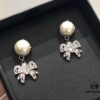 Miu Miu Bow Pearl Set ZP Custom Swarovski Crystal Stud Earrings, Adorable Girl Aesthetic