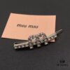 Miu Miu Textured Luxury Pearl Heart Hair Clip - Minimalist Design with Vintage Charm